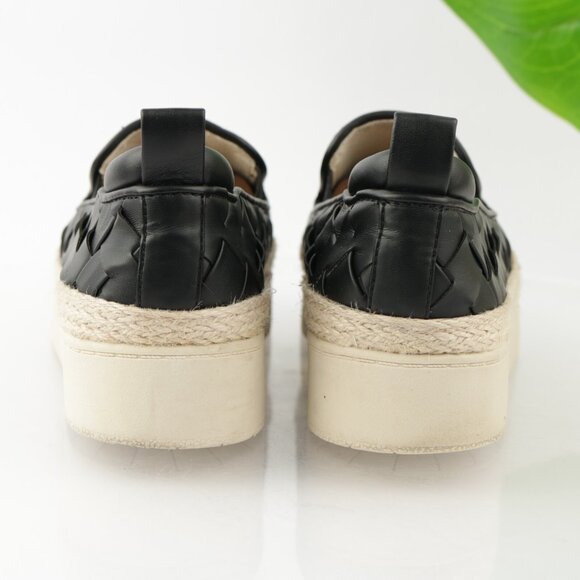 Franco Sarto Womens Hydee Slip On Shoes Size 10 Black Woven Platform Flats Vegan - Picture 5 of 12